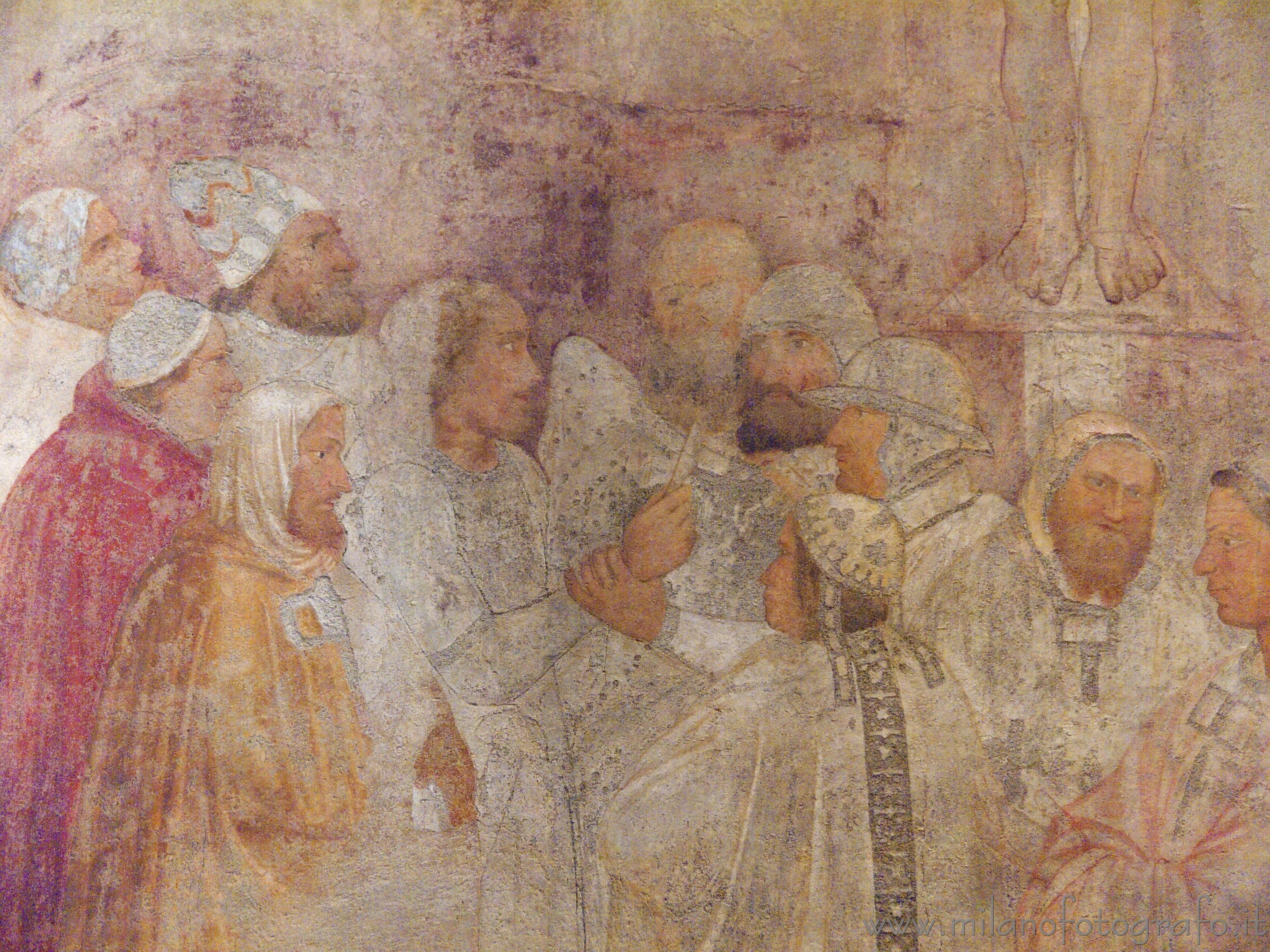 Milan (Italy) - Detail of the fresco of Giotto school inside the Church of San Gottardo at the Court